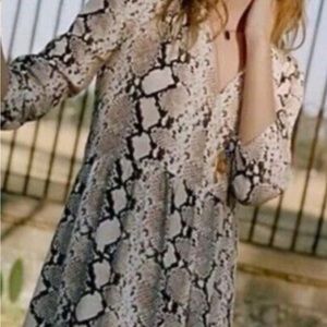 Maeve by Anthropologie Snakeskin Print Fit & Flare Dress | Size XS
